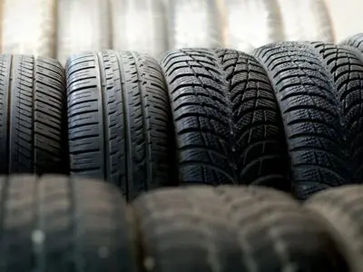rows of car tires