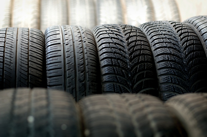rows of car tires