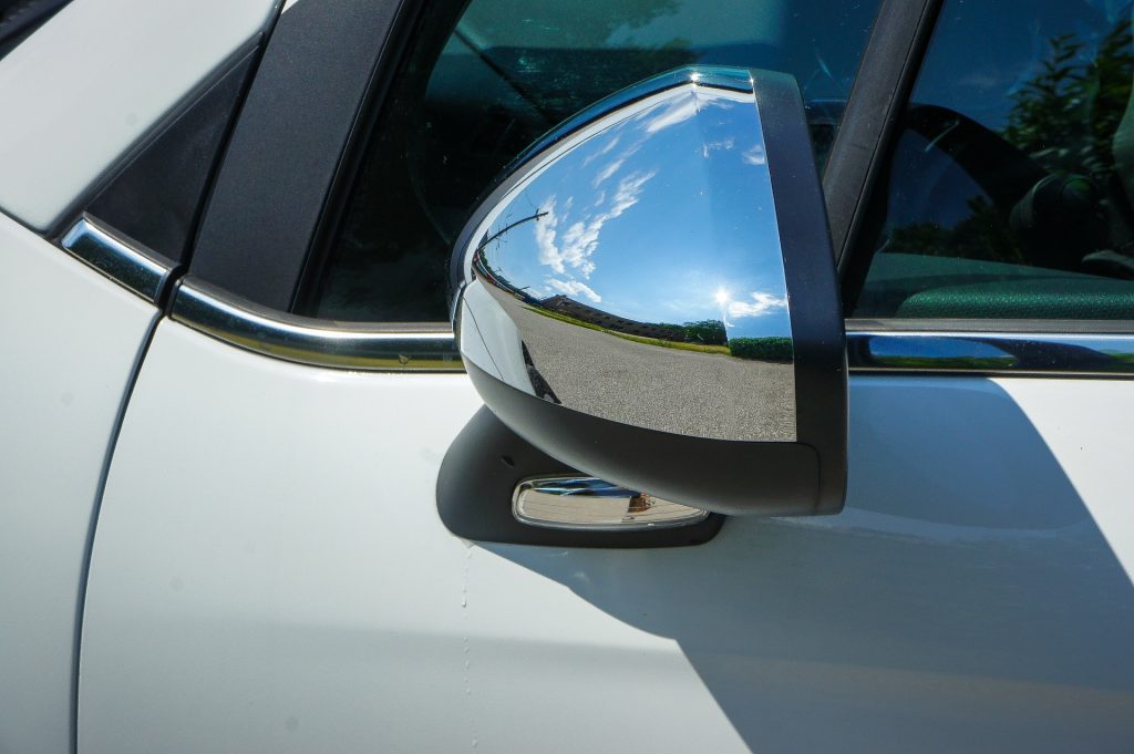 an exterior rearview side mirror